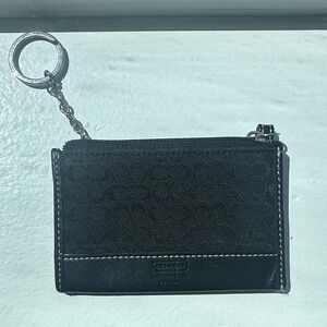 Coach Black Signature Keychain Wallet